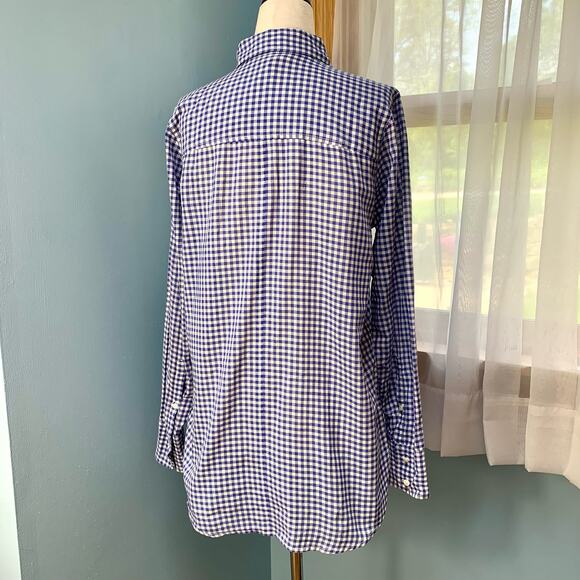 J Crew Classic Blue Gingham Boy Button Down Shirt Size 4 - Picture 4 of 8